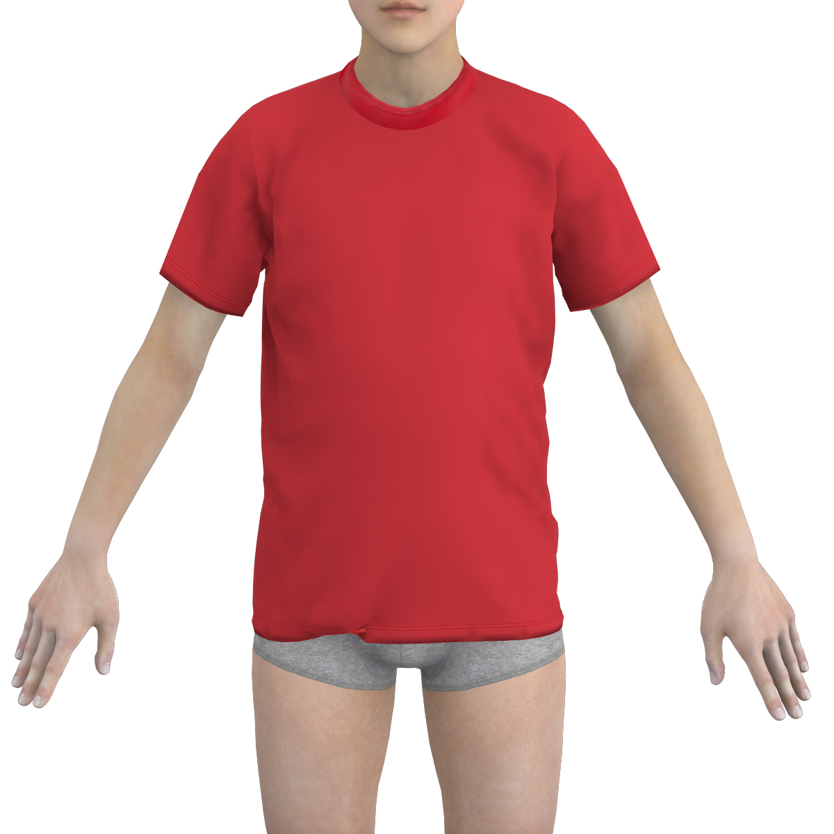 Manga corta niño rojo