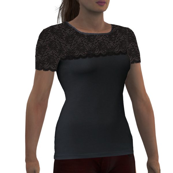 Camiseta de manga corta con transparencias de lycra
